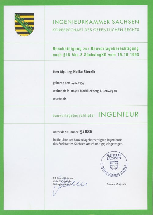 Required Building Documentation: Saxony
