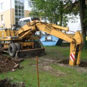 Errichtung Containerunterkunft Gymnasium Markkleeberg