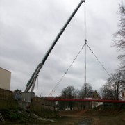 Schrägseilbrücke über einen Flutgraben der Mulde in Döbeln