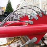 Schrägseilbrücke über einen Flutgraben der Mulde in Döbeln